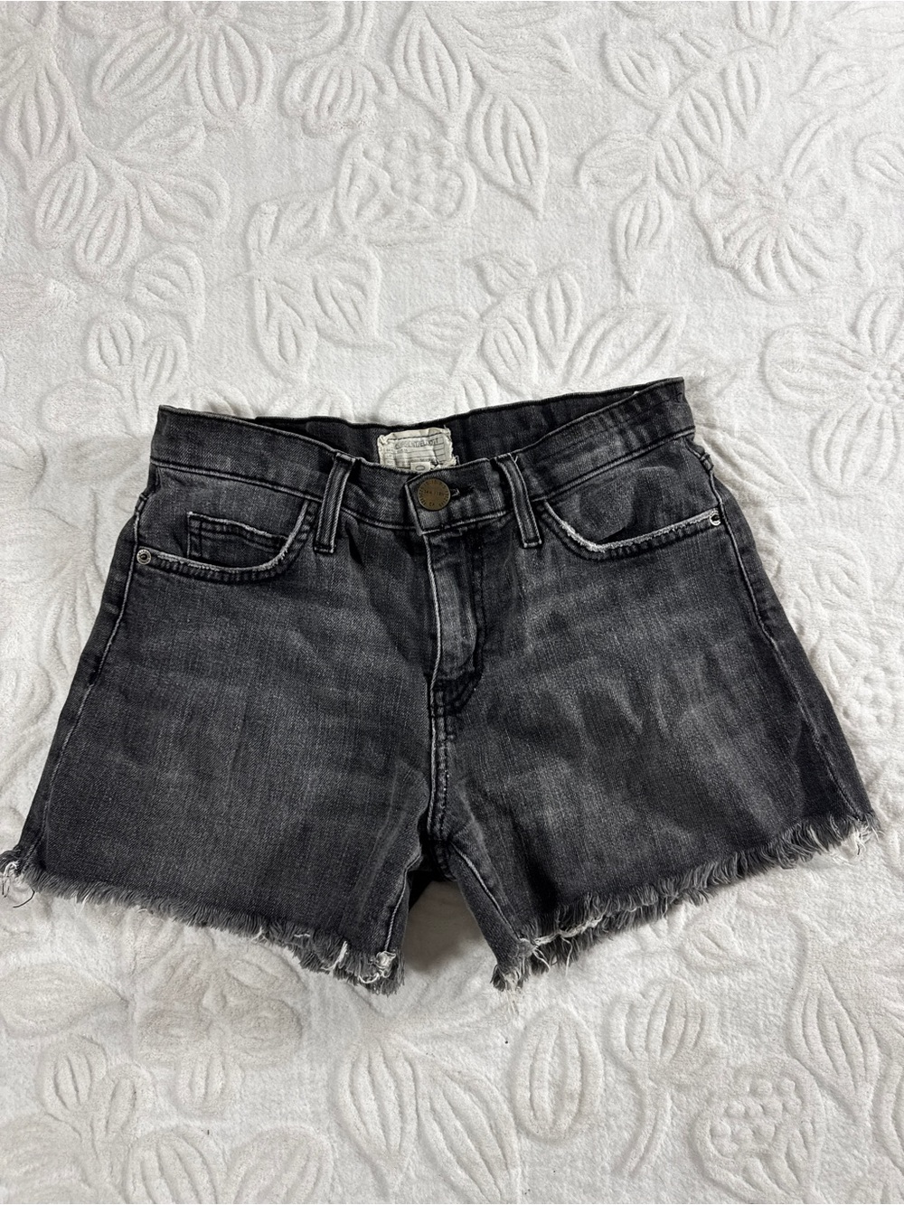 Current/Elliott Black Bicycle Shorts -Denim Shorts